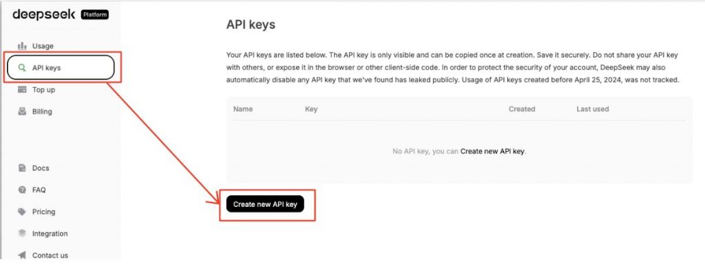 Deepseek API key